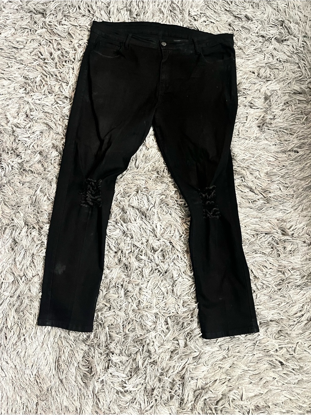 Men’s Unbranded Black Distressed Jeans Size 42